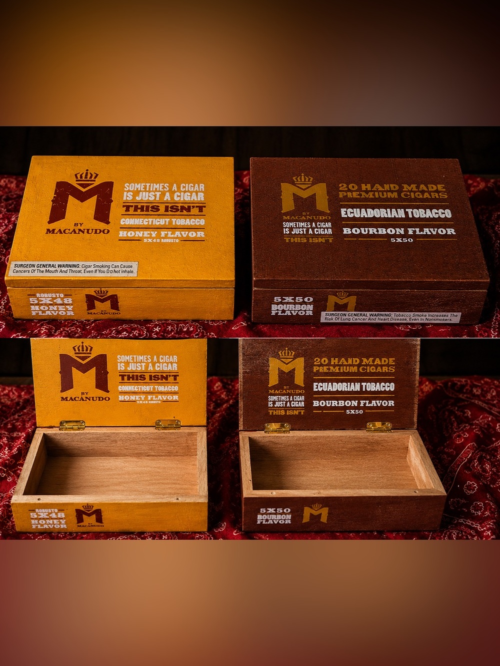 Set of TWO Empty Cigar Boxes